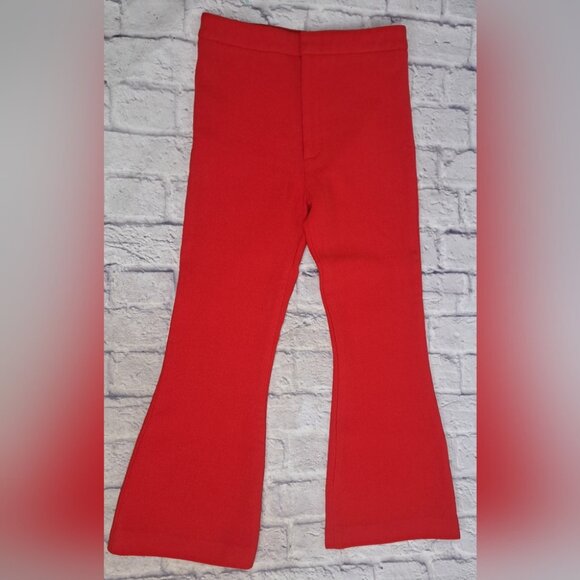 Smythe Canada Women's' Pants Flare Leg Red 100% Wool size 00 27Wx24.5 - Picture 7 of 13